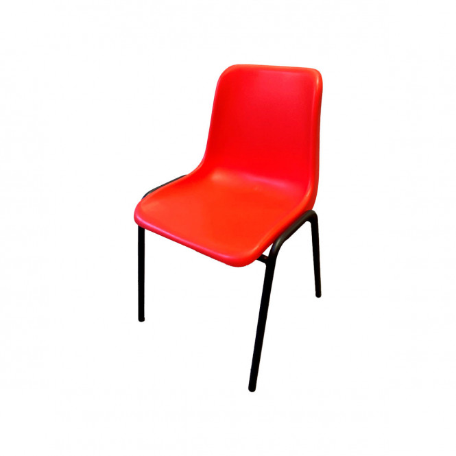Plastic-Stacking-Chair-Red